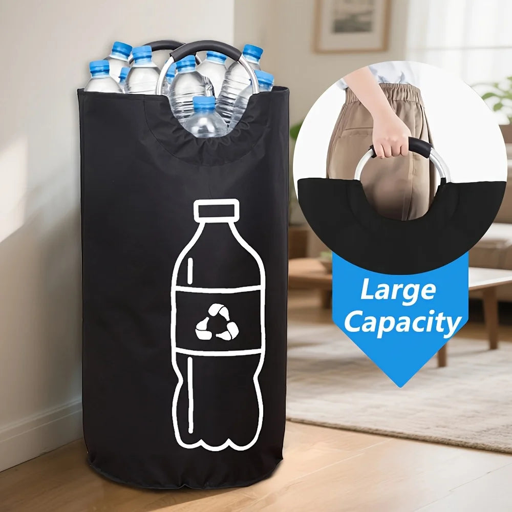 1Pcs Household Extra-Large Capacity Collapsible Recycling Bin - Cylindrical Open-Top Design, Multi-Purpose Storage Basket for Plastic Bottles, Space-Saving Collapsible Organizer, Durable and Easy to Clean, No Electricity Requ