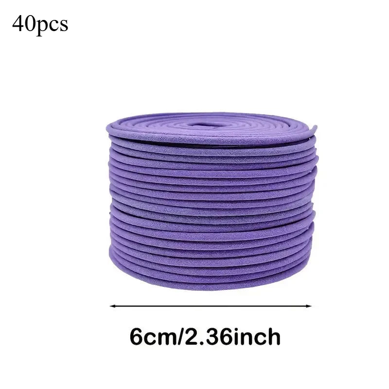 Natural Lemongrass Scent 40pcs Citronella Incense Coils with Holder - Outdoor, Poolside, Patio, Porch, Deck, Camping & Hiking Us