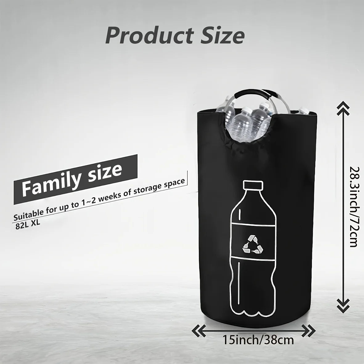1Pcs Household Extra-Large Capacity Collapsible Recycling Bin - Cylindrical Open-Top Design, Multi-Purpose Storage Basket for Plastic Bottles, Space-Saving Collapsible Organizer, Durable and Easy to Clean, No Electricity Requ