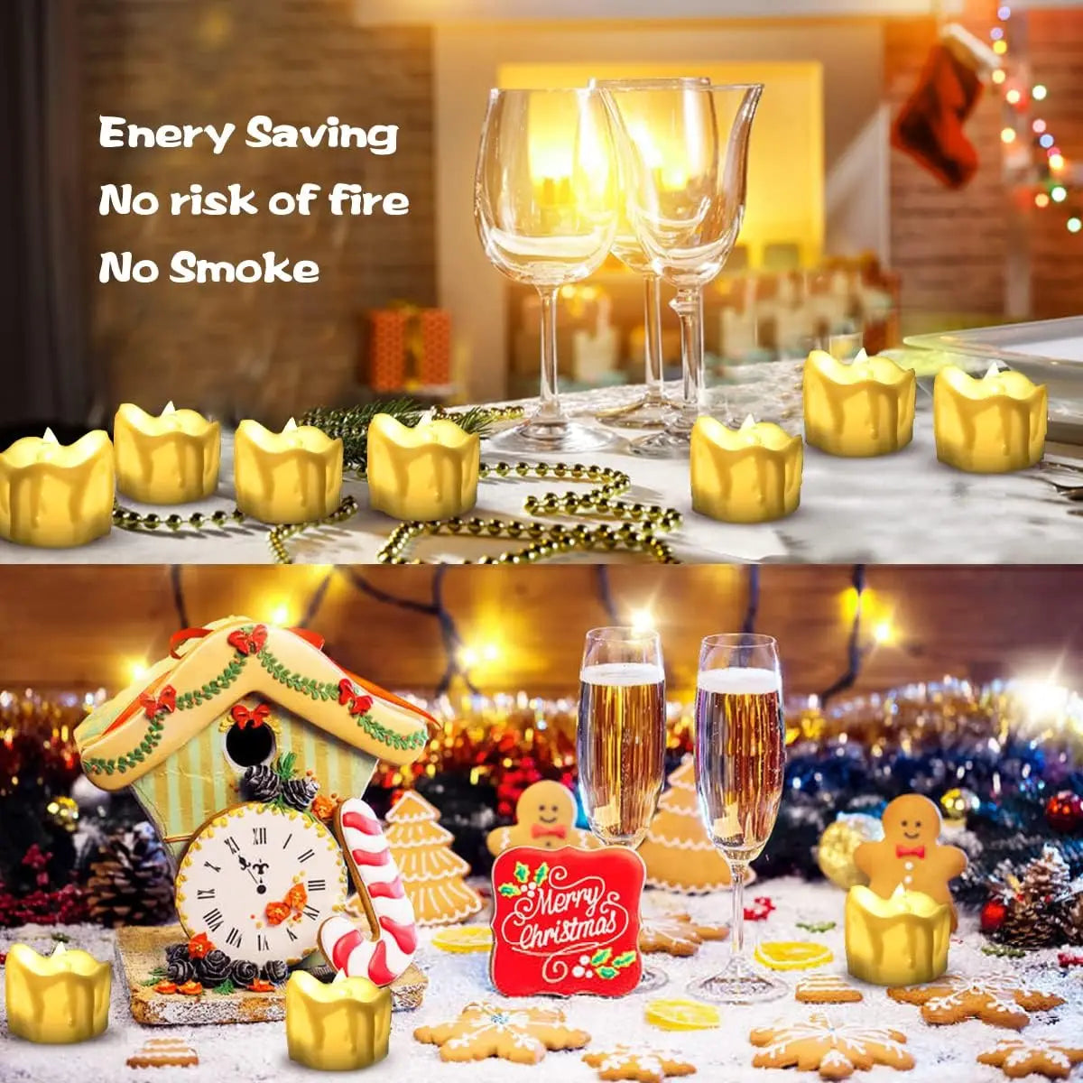 LED Candles 48/24/12 Pack Battery Operated Candles Batteries Lights Candles to Create Warm Ambiance Naturally Flickering Bright