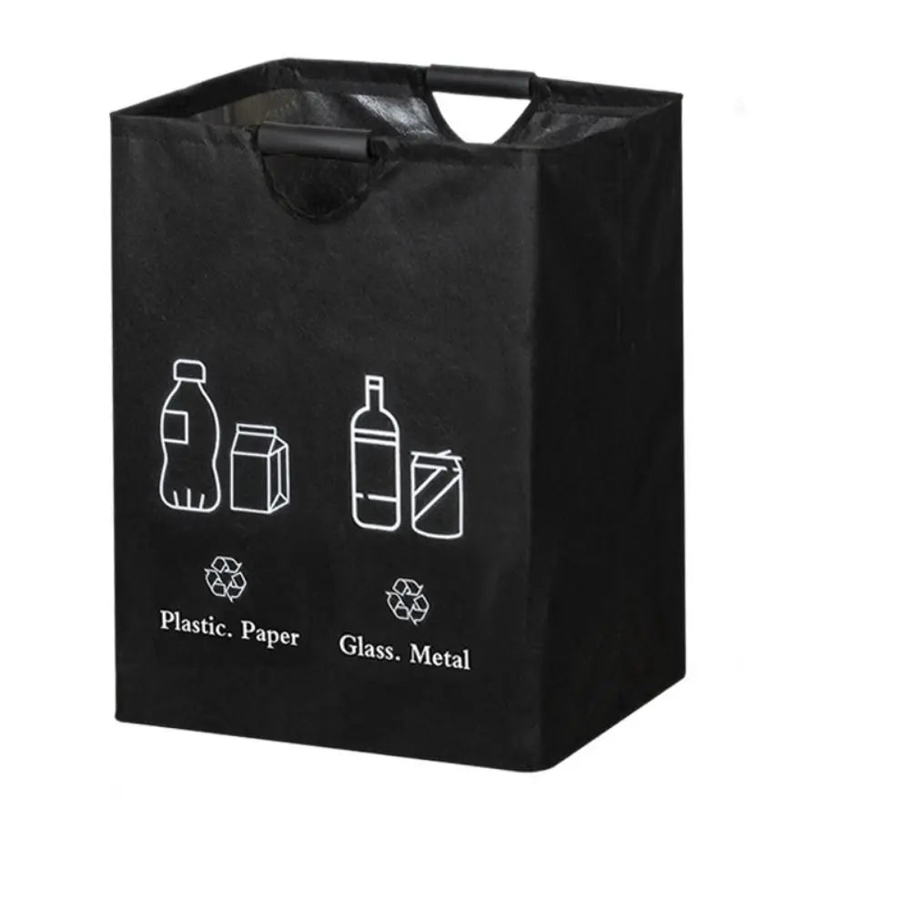Large Capacity Empty Bottle Storage Basket With Handle Folding Design Waste Trash Sorting Organizer Portable Durable