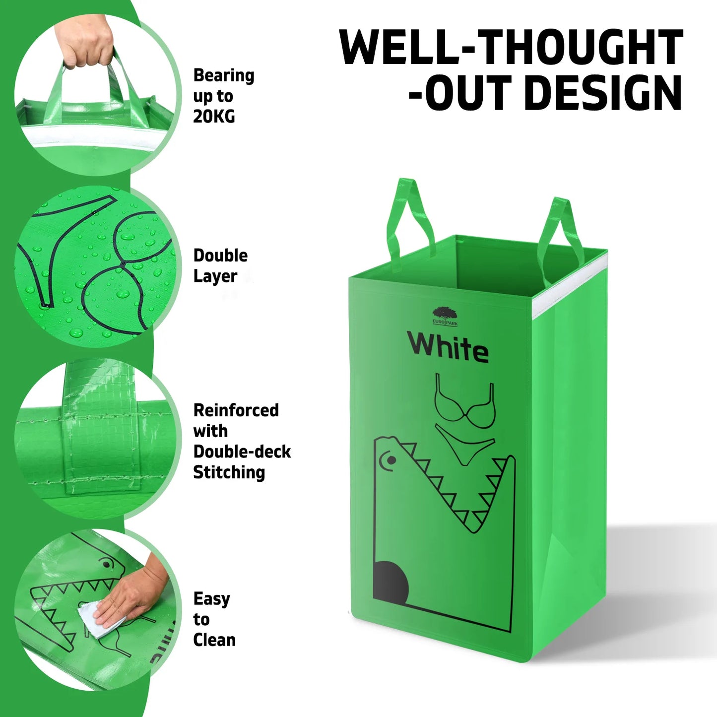 149L Recycling Bin Waterproof Recyclable Garbage Bag with Colorful Printing - Foldable Bottle Recycling Storage for Home Kitchen