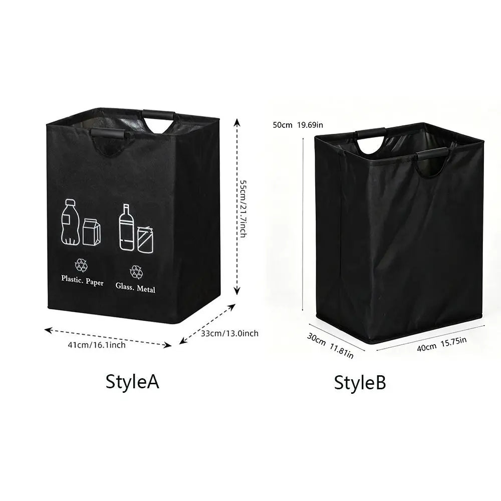 Large Capacity Empty Bottle Storage Basket With Handle Folding Design Waste Trash Sorting Organizer Portable Durable