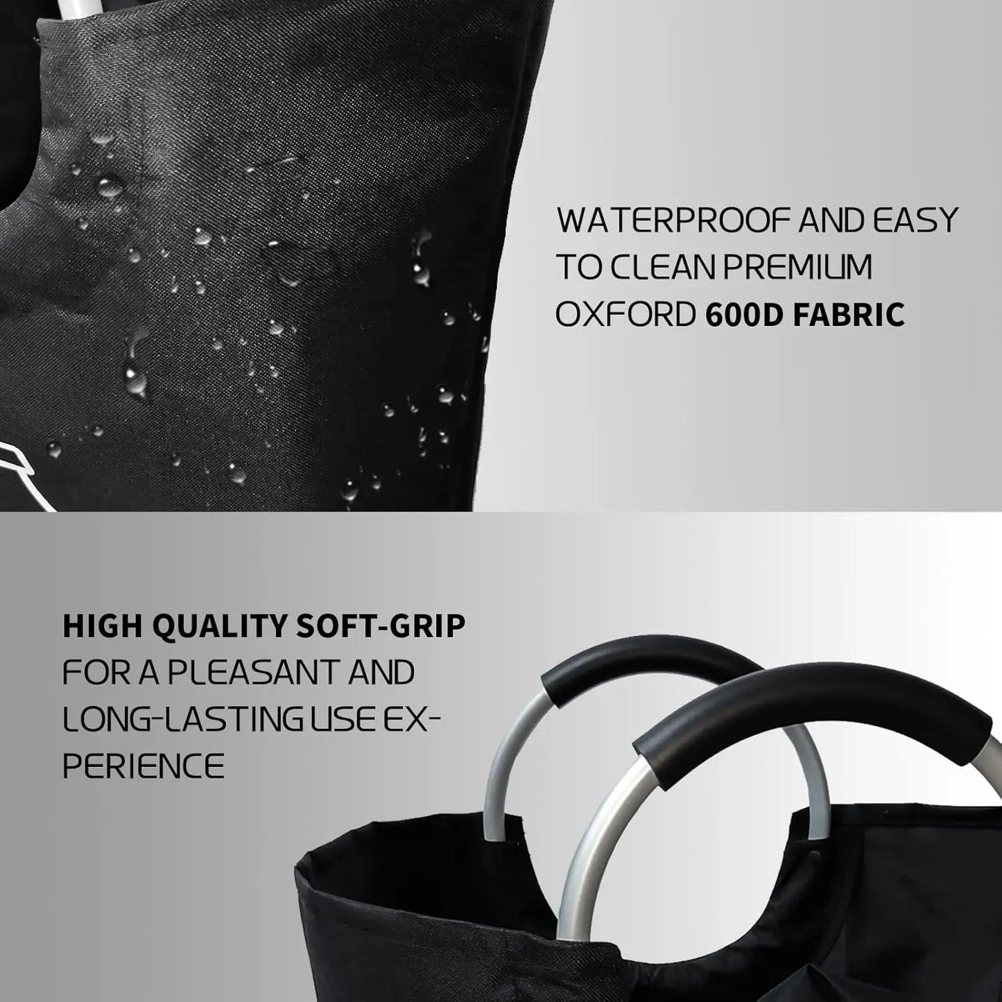 82L Black Recycling Bin for Kitchen Recycling Bag Foldable Deposit Bottles Collection Container Oxford Cloth Storage for Bottles
