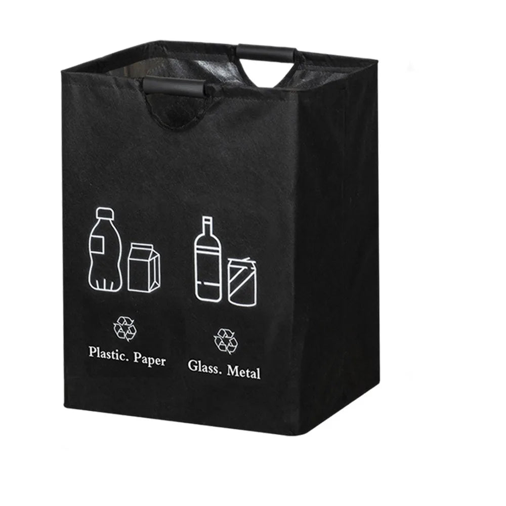 Large Capacity Empty Bottle Storage Basket With Handle Folding Design Waste Trash Sorting Organizer Portable Durable
