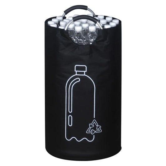 82L Black Recycling Bin for Kitchen Recycling Bag Foldable Deposit Bottles Collection Container Oxford Cloth Storage for Bottles