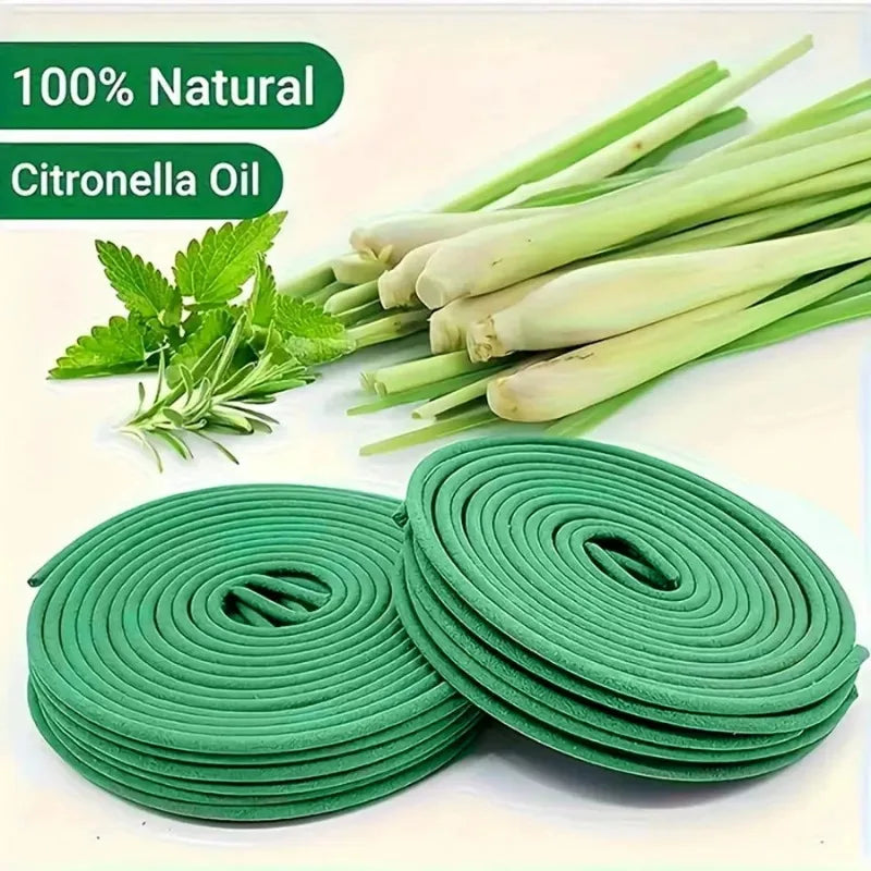 Natural Lemongrass Scent 40pcs Citronella Incense Coils with Holder - Outdoor, Poolside, Patio, Porch, Deck, Camping & Hiking Us
